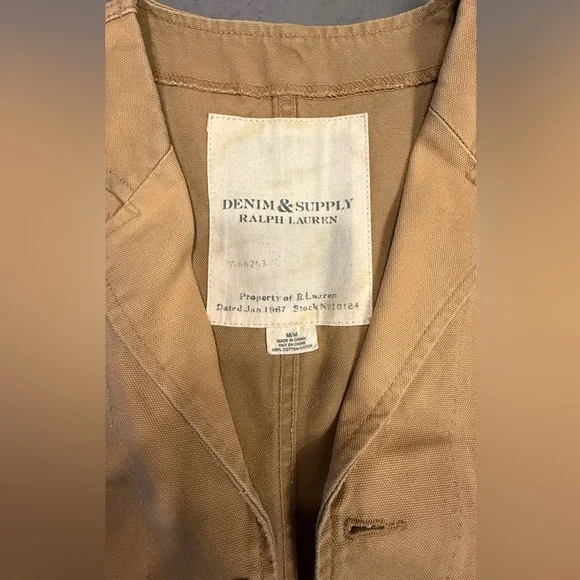 Denim & Supply Ralph Lauren Beige Vintage Inspired Canvas Vest